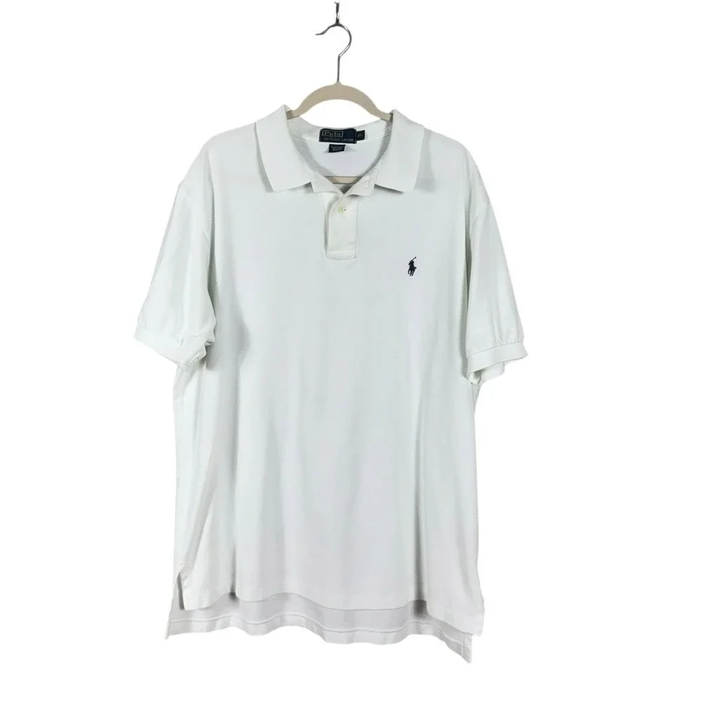 Vintage Polo Ralph Lauren Polo Shirt XL Preppy Logo Pony Golf Tennis Prep White